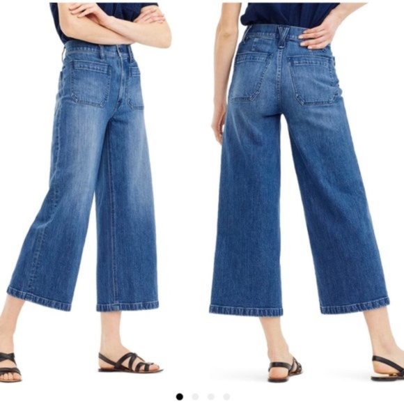 point sur wide leg crop jeans